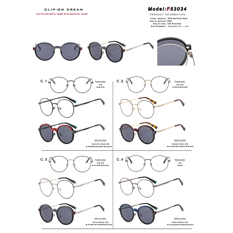 High Quality Stylish metal Magnet Frame Sunglasses